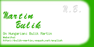 martin bulik business card